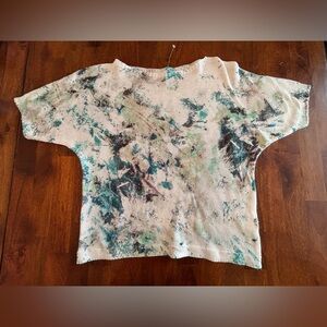 Luisa Ricci Italy Watercolor Knit Sweater with Dolman Sleeves- Medium